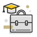 graduate hat and briefcase