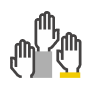 Hands rasied icon